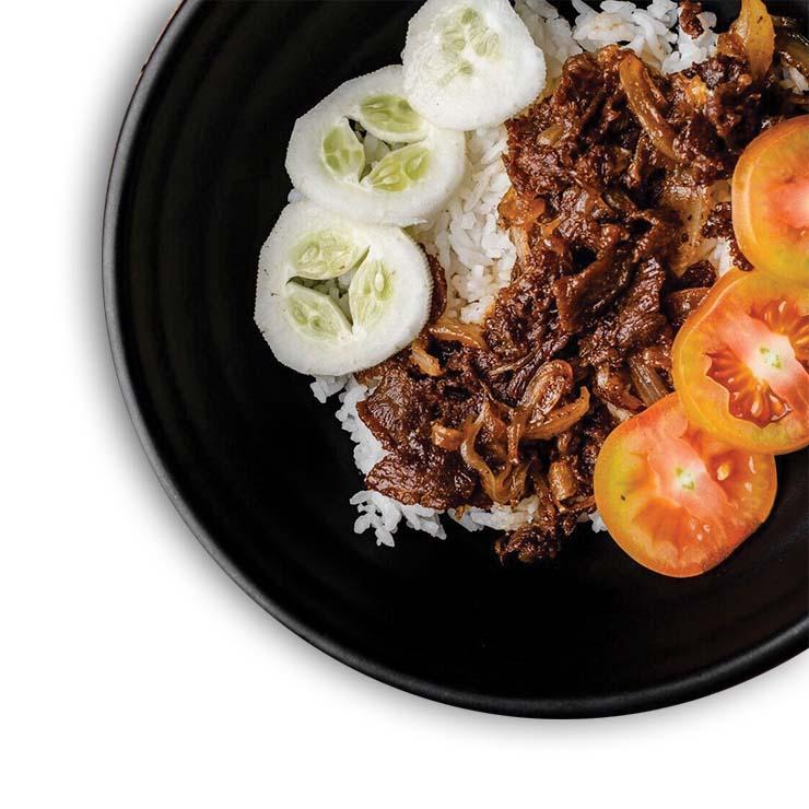Beef Rice Bowl (with Tomato and Cucumber)